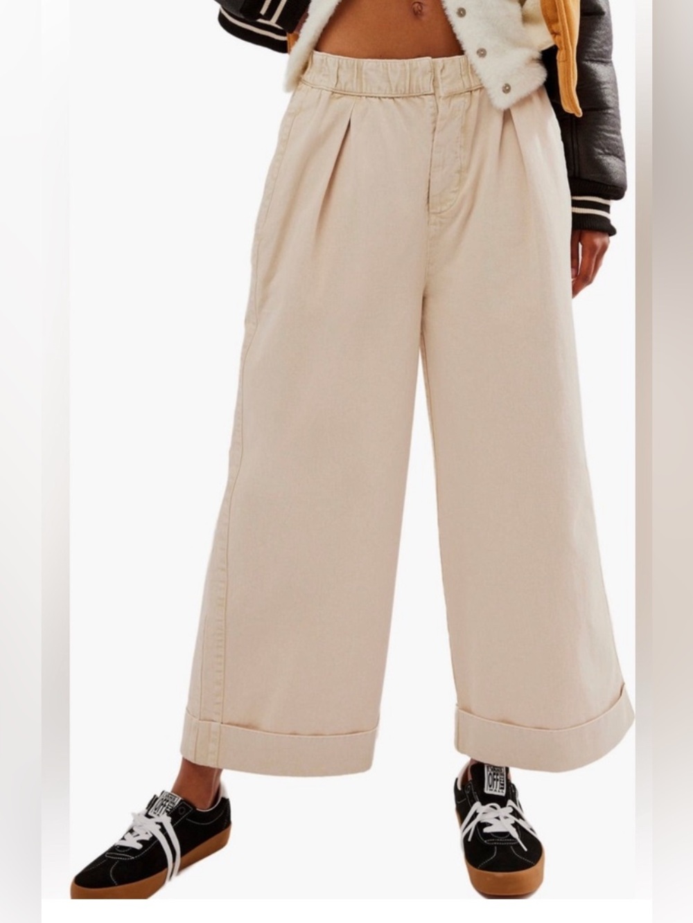Free People After Love Roll Cuff Wide Leg Pants